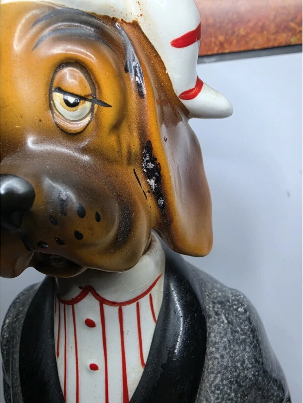 Vtg RARE Shields Fifth Avenue Japan Hangover Basset Hound Dog Decanter Figurine